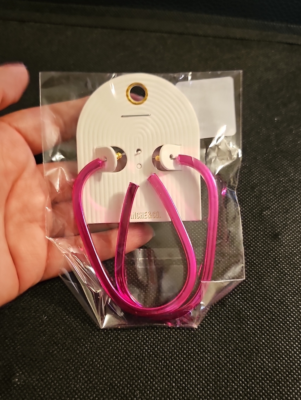 Pink Hoop Earrings - Fashion Resin Hoops